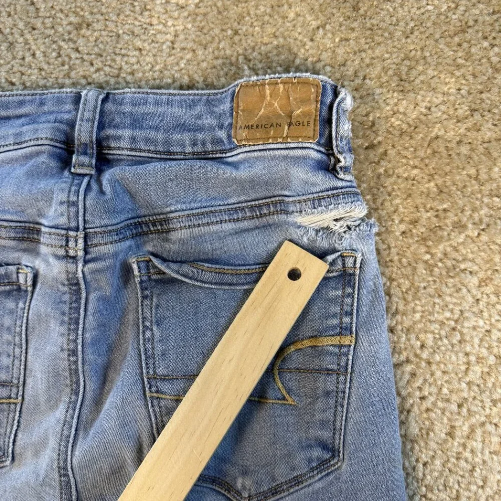 American Eagle Jeans Women Sz 2 Blue Denim Hi Rise Jegging Next Lvl Stretch F457
